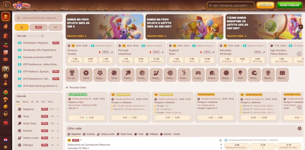 Sportsko klađenje Roostino Casino